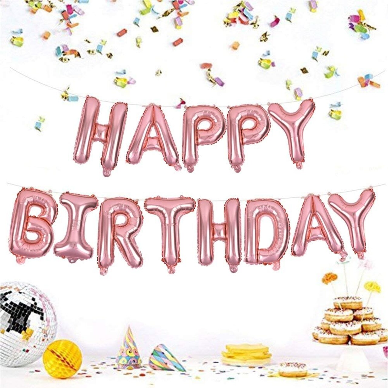 Colorful Celebrations: 16-Inch Mylar Foil Happy Birthday Balloons Banner - Eco-Friendly Decor for All Ages!